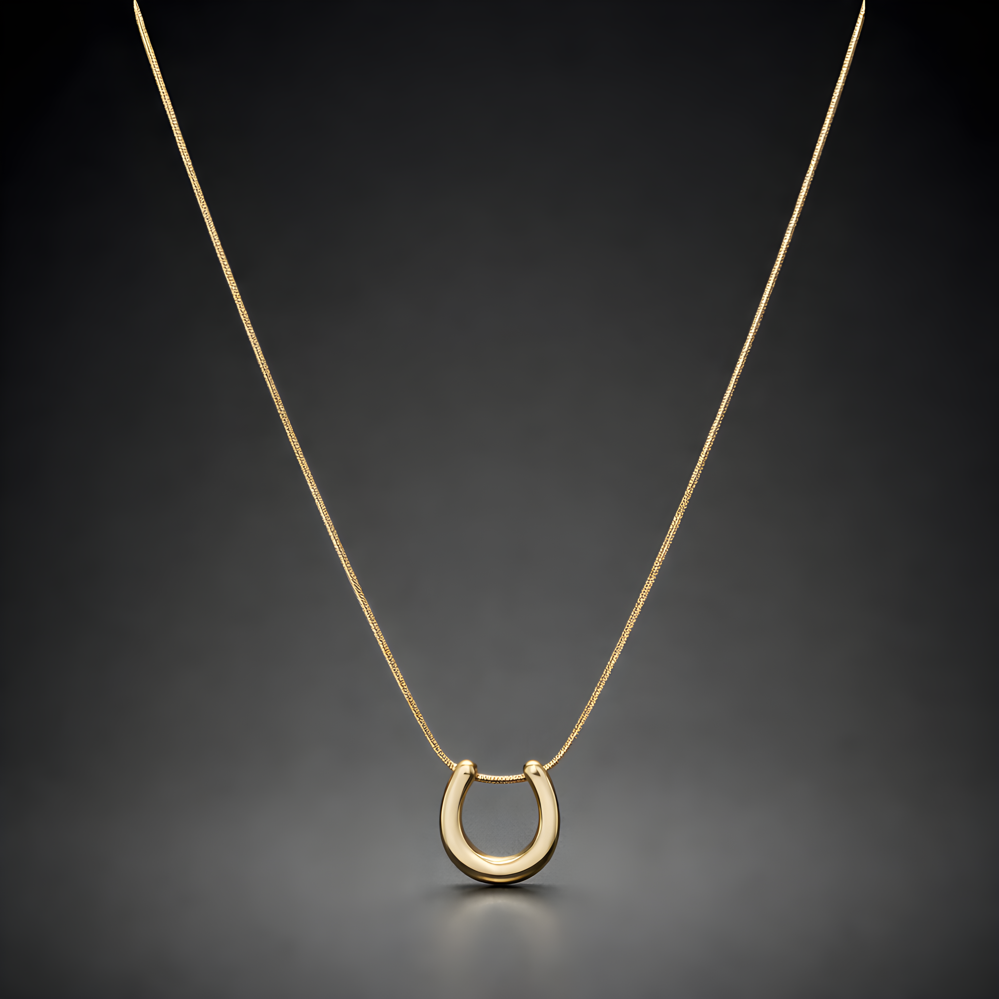 Aarvika 18K Gold-Plated U-Pendant Necklace – back view