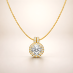 Aarvika CZ Crystal 22K Gold-Plated Crystal Halo Pendant Necklace – front view
