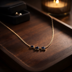 Aarvika 22K Gold-Plated Triple Star Pendant Necklace – model wearing