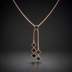 Aarvika 22K Gold-Plated Black Geometric Drop Pendant Necklace – model wearing