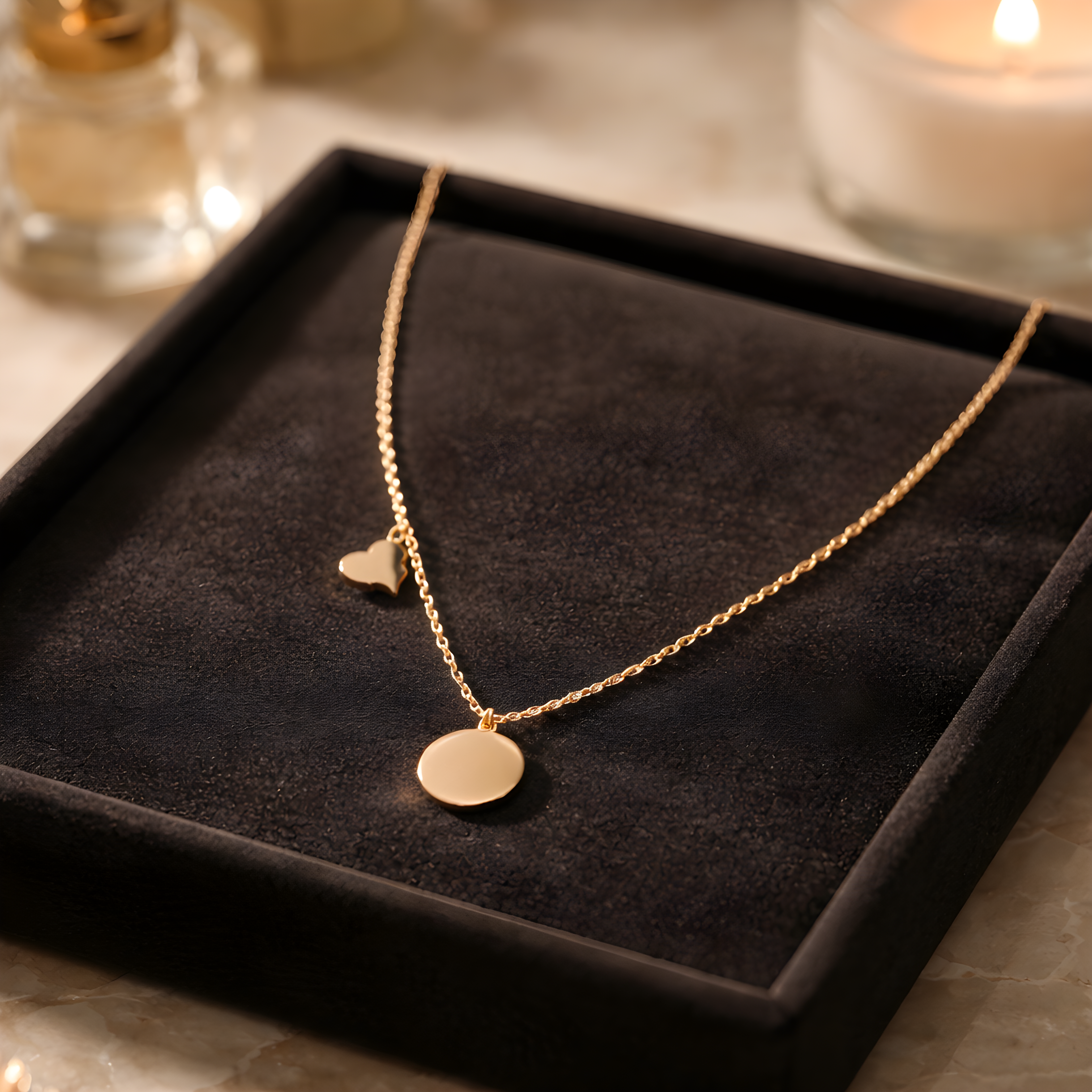 18K Gold-Plated Dual Charm Pendant Necklace