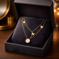 Aarvika 22K Gold-Plated Layered Butterfly Pendant Necklace – front view