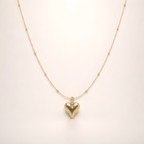 Aarvika 22K Gold-Plated Classic Heart Pendant Necklace – flat lay