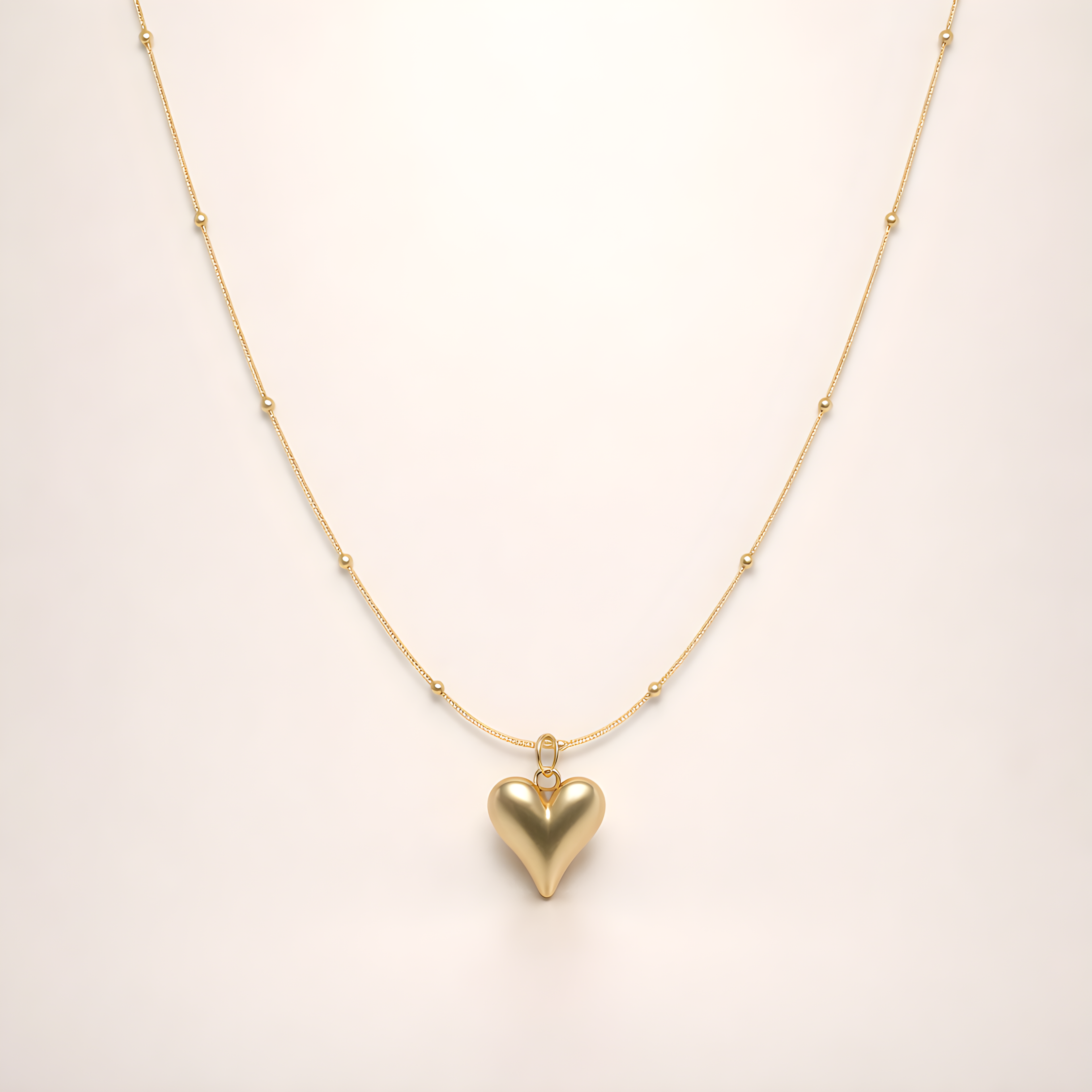 22K Gold-Plated Classic Heart Pendant Necklace