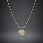 Aarvika 22K Gold-Plated Resin Heart Pendant Necklace – close-up detail
