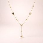 Aarvika 22K Gold-Plated Butterfly Lariat Necklace – close-up detail