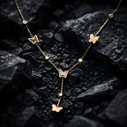 Aarvika 22K Gold-Plated Butterfly Lariat Necklace – side view