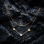 Aarvika 22K Gold-Plated Double Layer Heart Necklace – close-up detail