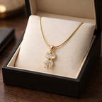 Aarvika 22K Gold-Plated Teddy Pendant Necklace – side view
