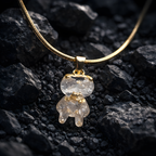 Aarvika 22K Gold-Plated Teddy Pendant Necklace – close-up detail