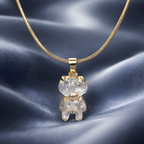 Aarvika 22K Gold-Plated Teddy Pendant Necklace – model wearing