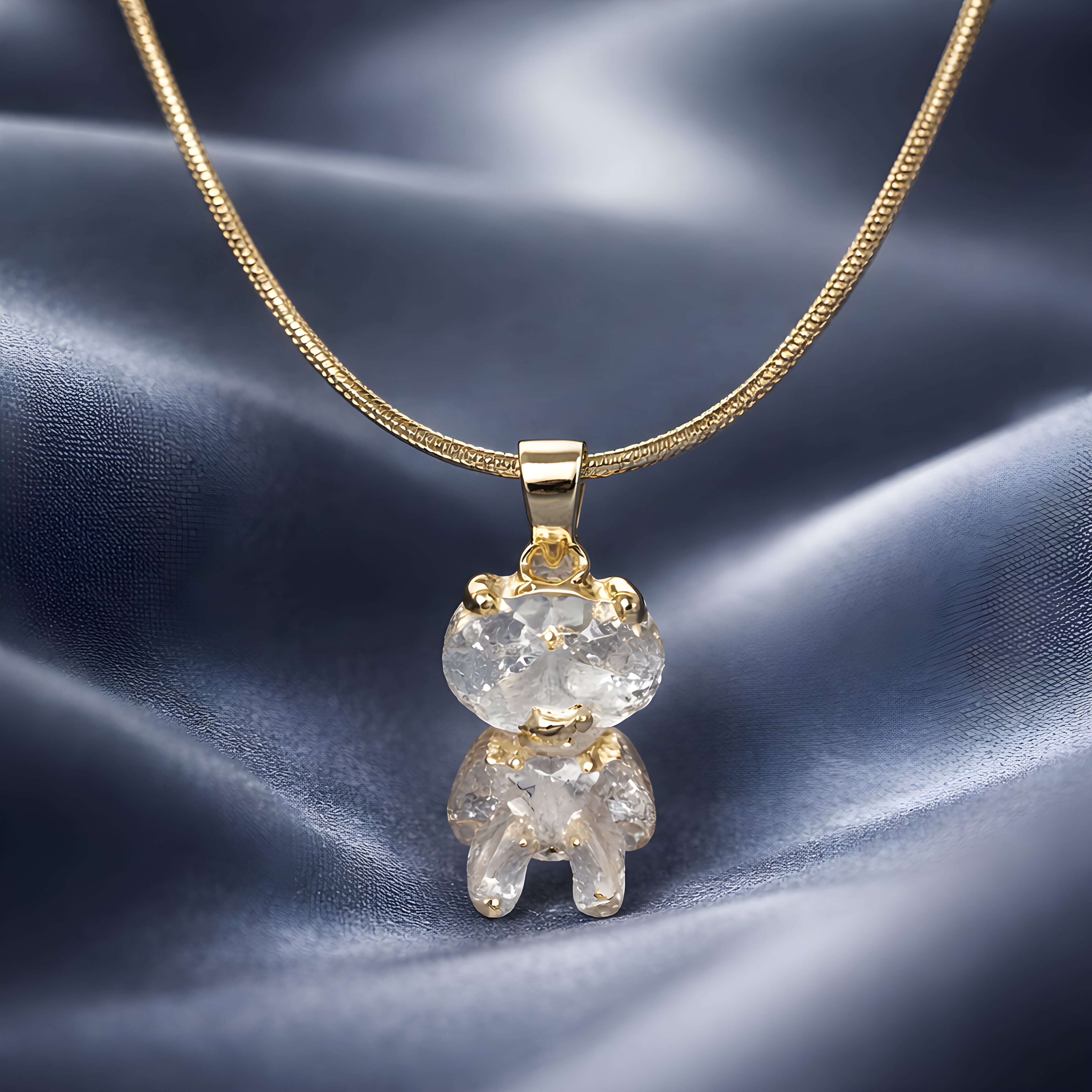 Aarvika 22K Gold-Plated Teddy Pendant Necklace – model wearing