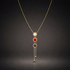 Aarvika 22K Gold-Plated Multi-Color Drop Pendant Necklace – model wearing