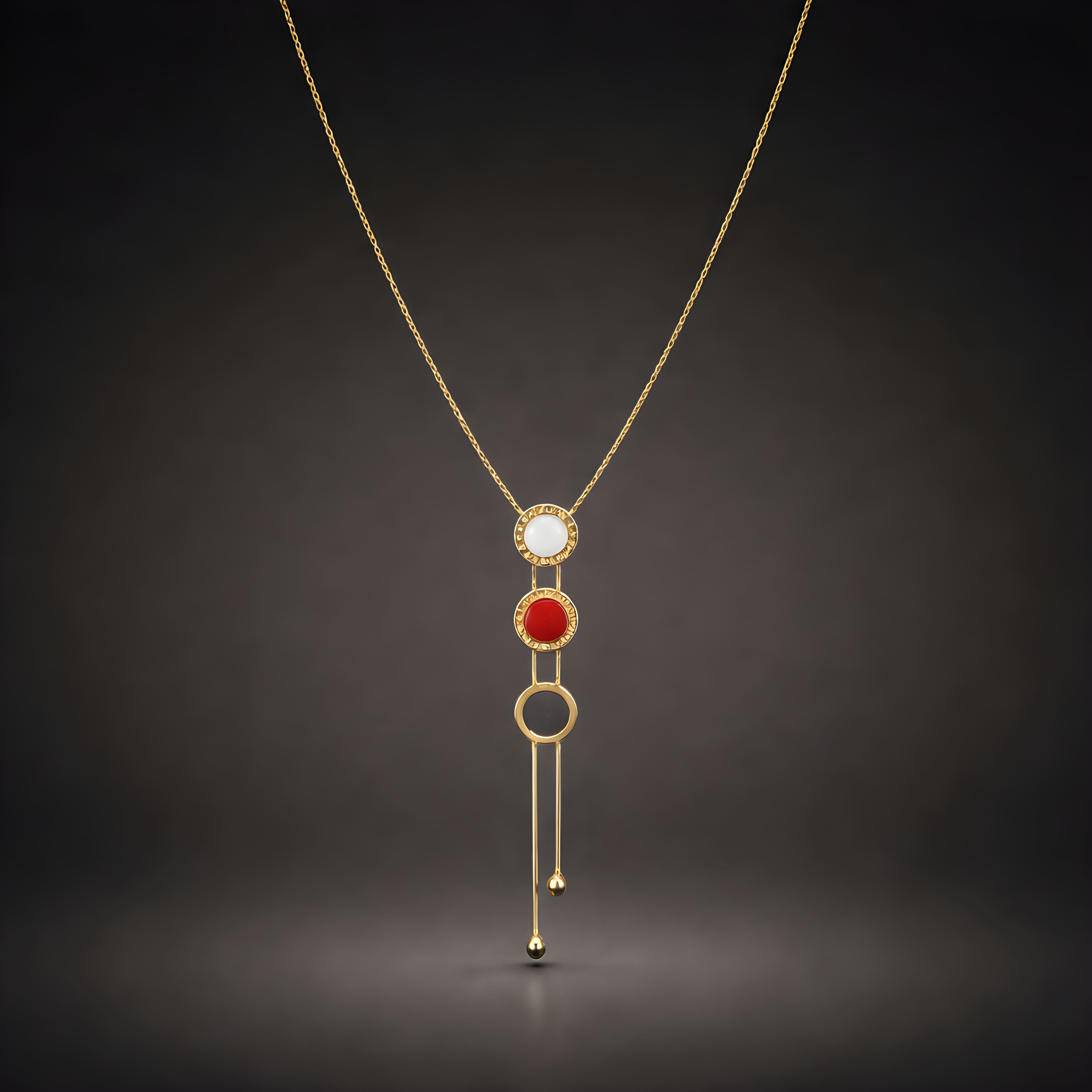 Aarvika 22K Gold-Plated Multi-Color Drop Pendant Necklace – model wearing