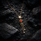 Aarvika 22K Gold-Plated Multi-Color Drop Pendant Necklace – close-up detail