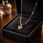Aarvika 22K Gold-Plated Clover Pendant Necklace – flat lay