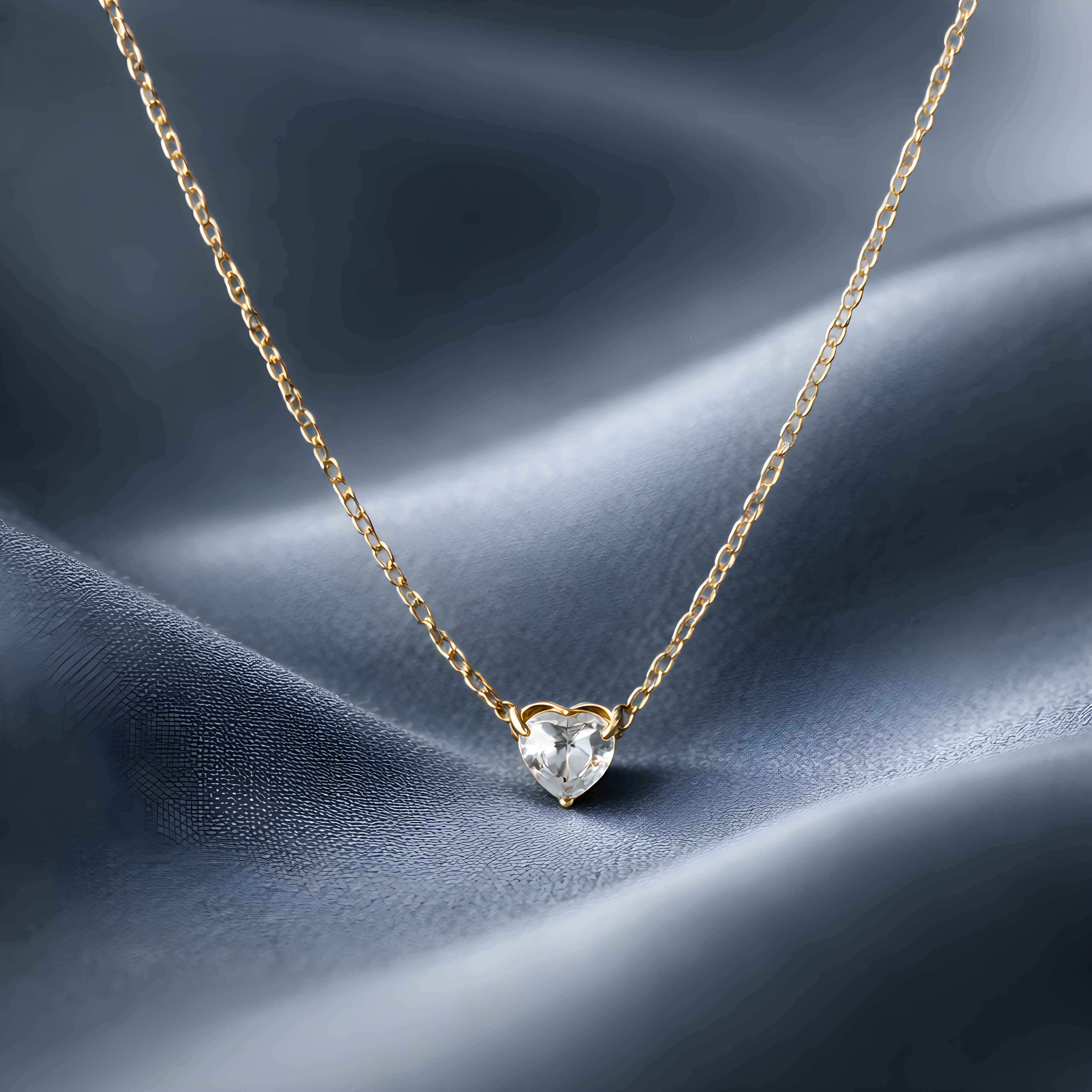 Aarvika CZ Crystal 22K Gold-Plated Minimal Heart Crystal Necklace – model wearing