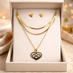 Aarvika Heart Layered Necklace Set – front view