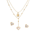 Aarvika Heart Lock Necklace Set