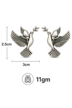 Aarvika Vihangi Silver Replica Flying Bird Stud Earrings