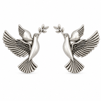 Aarvika Vihangi Silver Replica Flying Bird Stud Earrings