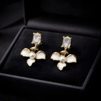 Aarvika Crystal Pearl Floral Drops – front view