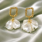 Aarvika Golden Frame Floral Drops – side view