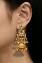 Aarvika Royal Kundan Jhumka – close-up detail