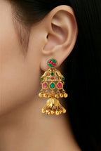 Aarvika Heritage Kundan Jhumka – close-up detail