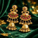 Aarvika Antique Kundan Jhumka – side view