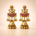 Aarvika Antique Kundan Jhumka – model wearing