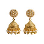 Aarvika Pearl Kundan Jhumka – side view