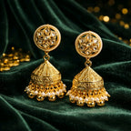 Aarvika Pearl Kundan Jhumka – front view