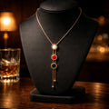 Aarvika 22K Gold-Plated Multi-Color Drop Pendant Necklace – front view
