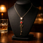 Aarvika 22K Gold-Plated Multi-Color Drop Pendant Necklace – front view