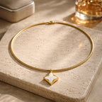 Aarvika 22K Gold-Plated Clover Pendant Hasli Necklace – side view