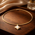Aarvika 22K Gold-Plated Clover Pendant Hasli Necklace – front view
