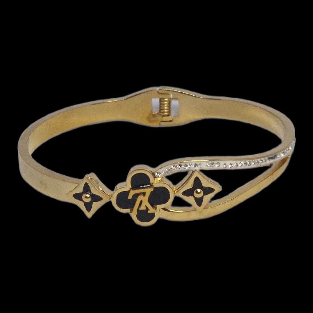 Aarvika Golden Black Charm Bracelet – back view