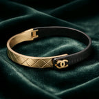 Aarvika Dual Tone Signature Cuff Bracelet – side view