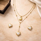 Aarvika Heart Lock Necklace Set – side view