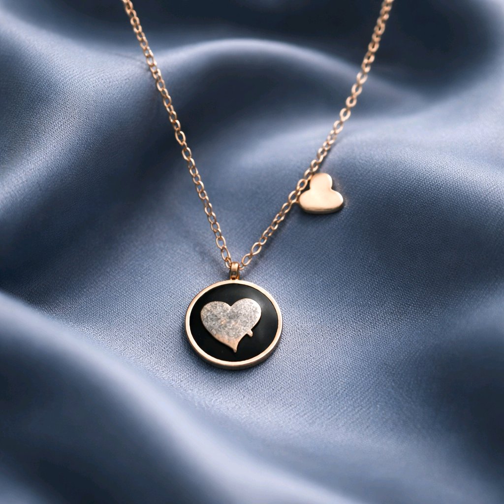 Aarvika 18K Gold-Plated Dual Charm Pendant Necklace – model wearing