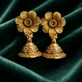 Aarvika Floral Stud Jhumka Earrings – front view