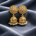 Aarvika Floral Pearl Jhumka Earrings – front view