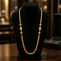 Aarvika 1.5GM Gold Forming Floral 1.5 GM Gold Forming Beaded Long Chain Necklace – front view