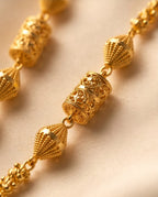 Aarvika 1.5GM Gold Forming Floral 1.5 GM Gold Forming Beaded Long Chain Necklace – back view