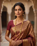 Aarvika 1.5GM Gold Forming Meenakari 1.5 GM Gold Forming Long Chain Necklace – close-up detail