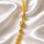 Aarvika 1.5GM Gold Forming Peacock Motif 1.5 GM Gold Forming Beaded Ethnic – model wearing