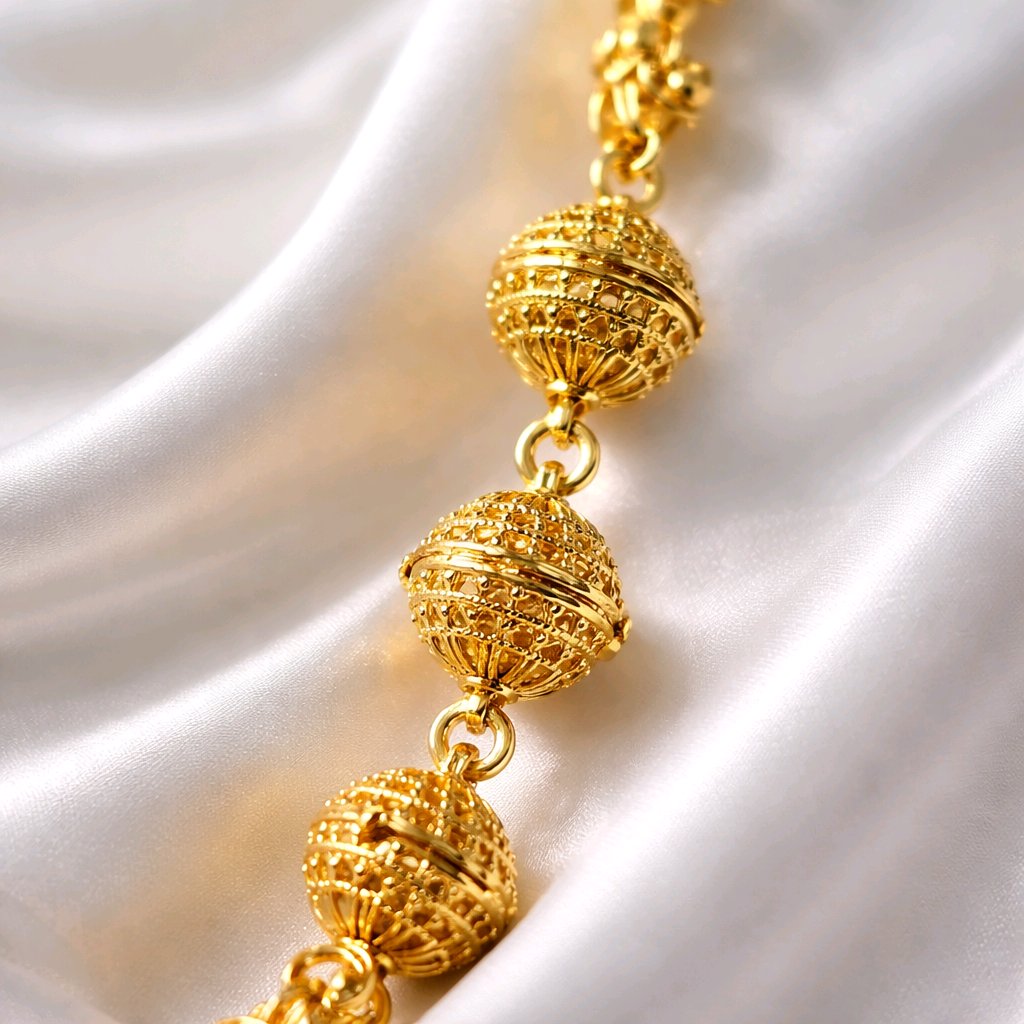 Aarvika 1.5GM Gold Forming Traditional 1.5 GM Gold Forming Beaded Ethnic Long – model wearing