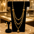 Aarvika 1.5GM Gold Forming 1.5 GM Gold Forming Long chain Necklace Set – front view