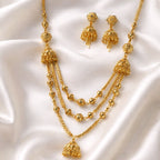Aarvika 1.5GM Gold Forming 1.5 GM Gold Forming Long chain Necklace Set – detail shot